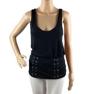 Express Ribbed Tank Size S Black